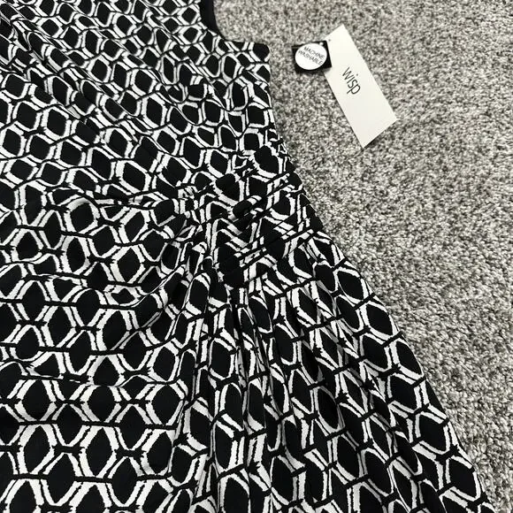 New with tags, WISP, Zipper, Black White Pattern Dress, Size 8 - Picture 10 of 10